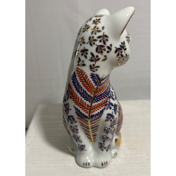 Japanese Imari Neko Cat Figurine Handpainted Vintage Porcelain - Picture 3 of 8